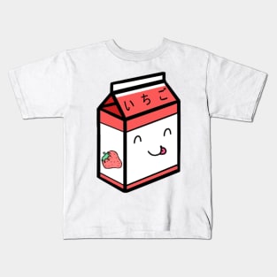 Strawberry Japanese Milk Box Kids T-Shirt